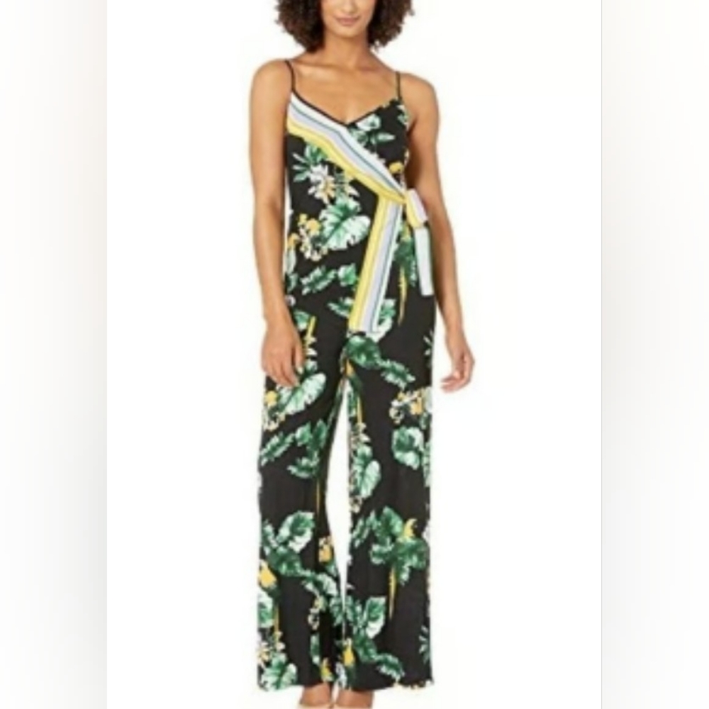 NWT Donna Morgan Fit & Flare Wrap Floral Jumpsuit, Sz. 10